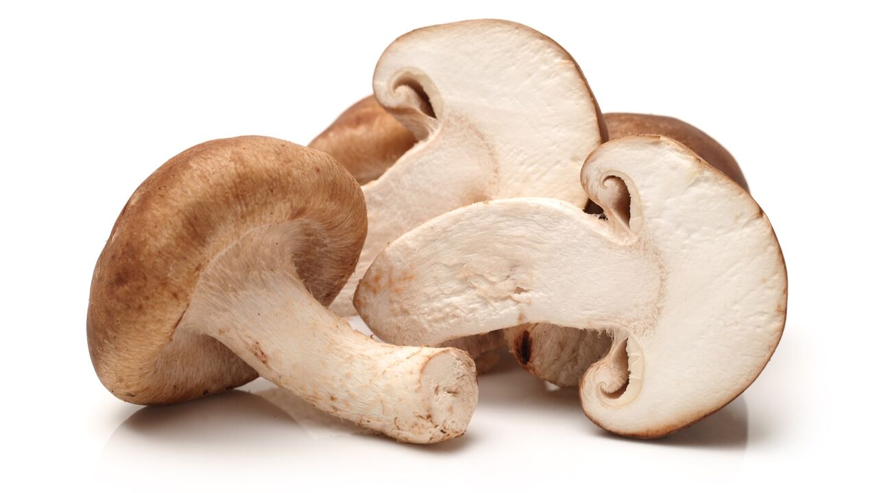 Cogomelos shiitake en cápsulas cardiformes